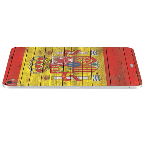 Spain Flag Dark Wood iPad Pro 13in M4 (2024) Skin